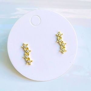 Triple Stars 18K gold pated stud earrings